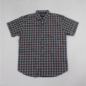 Canyon Guide Outfitter Men Red Blue Plaid Casual Short Sleeve Size XLG